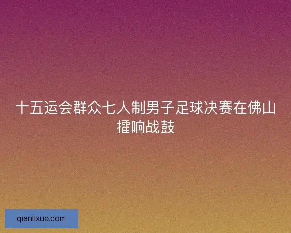 十五运会群众七人制男子足球决赛在佛山擂响战鼓 十五运会群众七人制男子足球决赛在佛山擂响战鼓