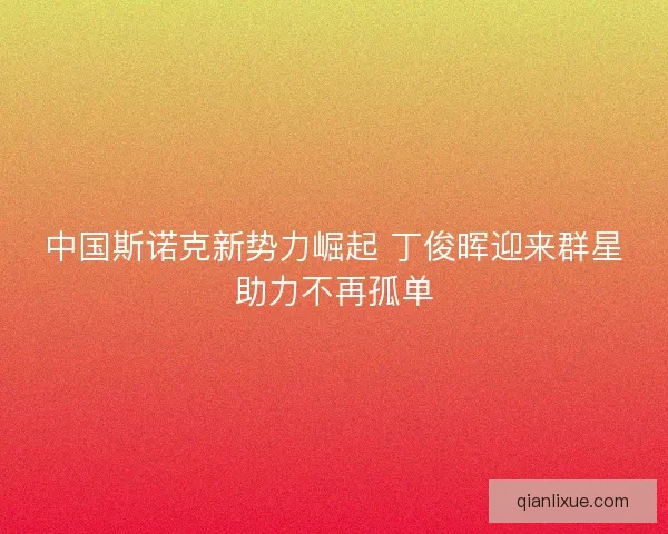 中国斯诺克新势力崛起 丁俊晖迎来群星助力不再孤单